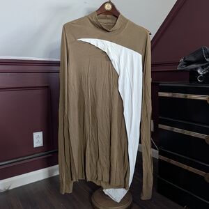 Rick Owens FW15 Sphinx Layered Draped Virgin Wool Mock Neck Sweater O&M Italy